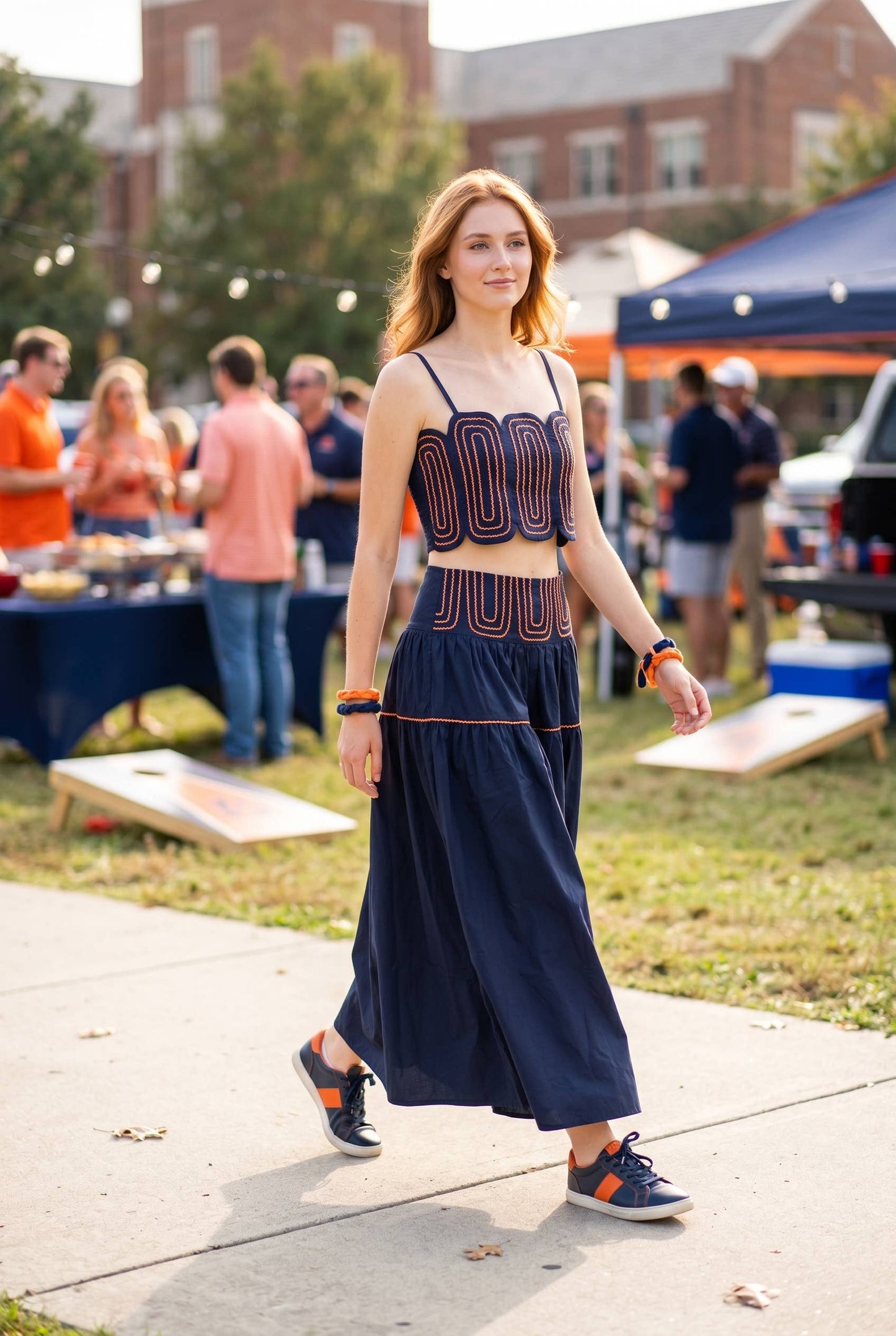 The Lucy Set, NAVY/ORANGE