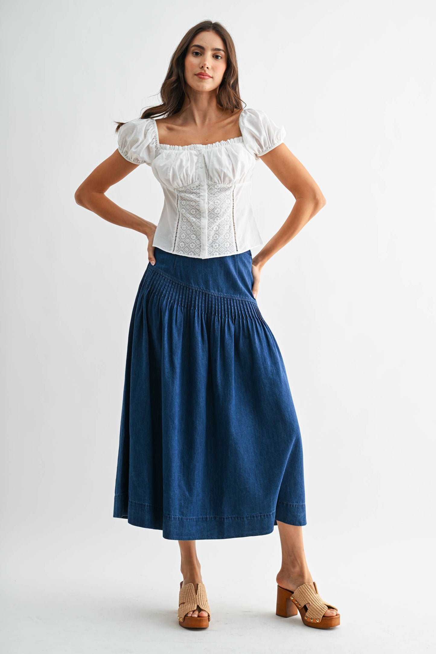 KIMBERLY EMBROIDERED PUFF SLEEVE BLOUSE