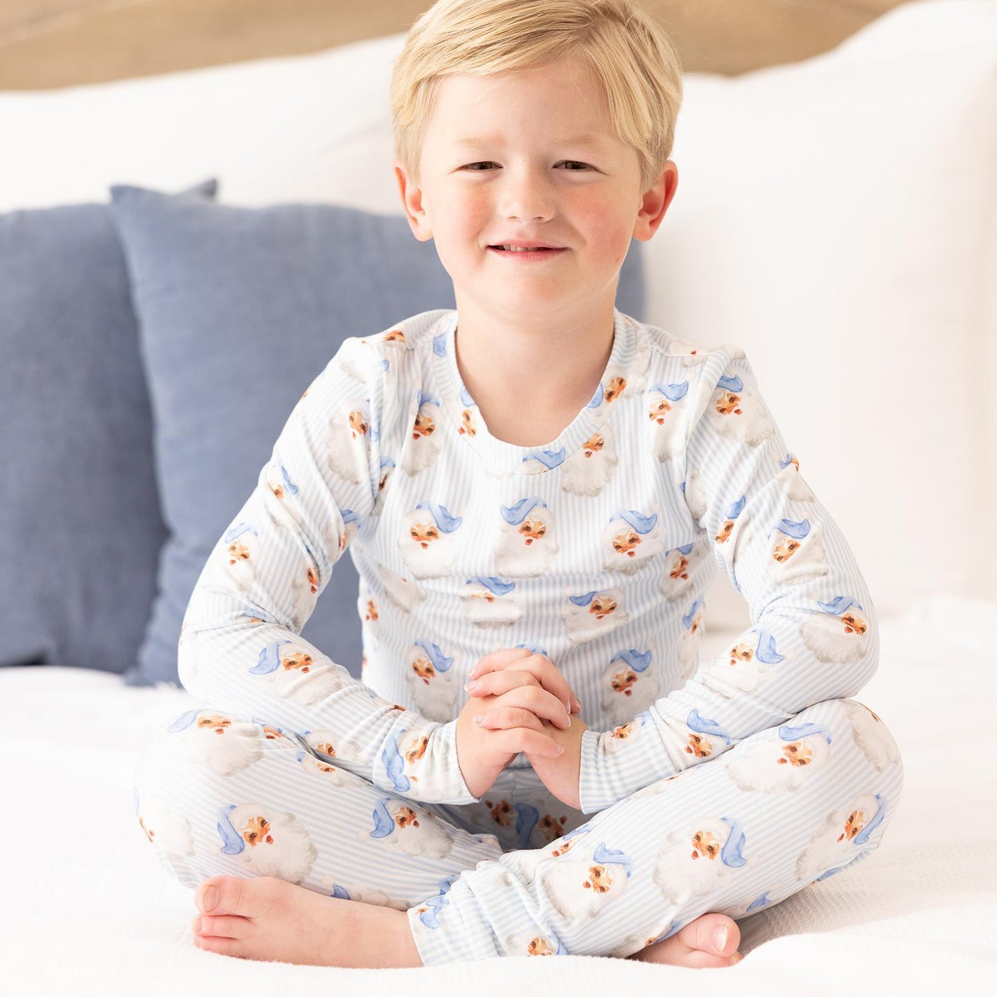 PJ Set Kids, Santa Baby Blue (Kids 6 - 12)