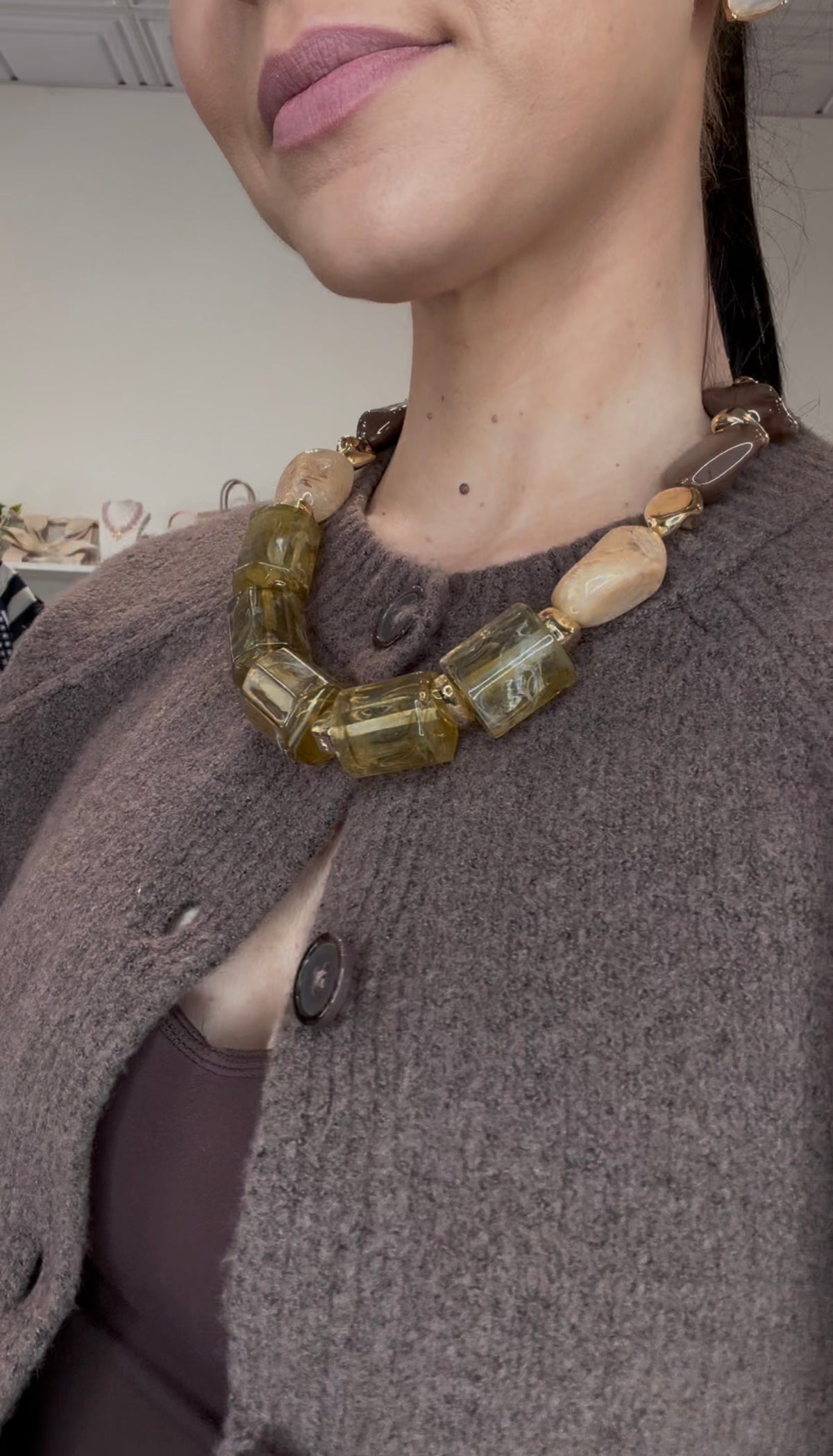 Olivia Necklace, Brown