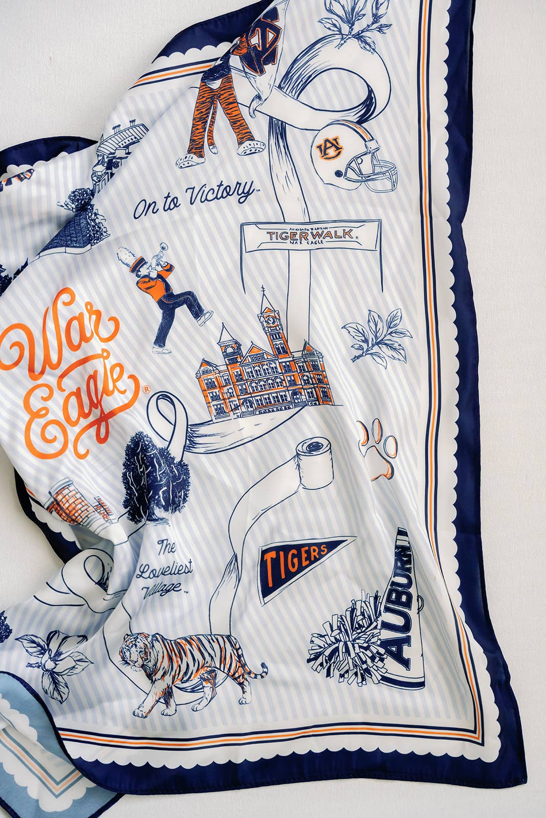 Auburn University Striped Silk Scarf
