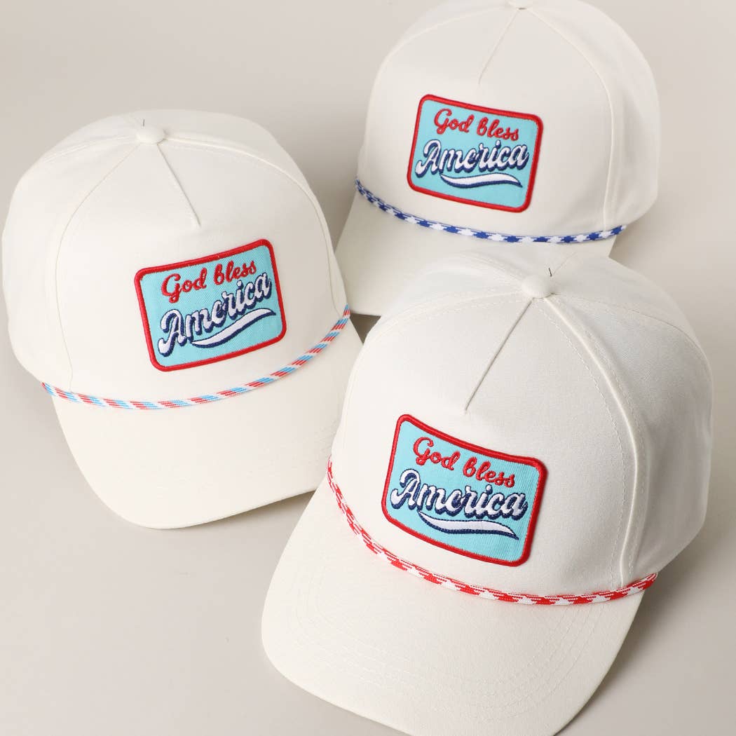 God Bless America Embroidered Patch Trucker Hat