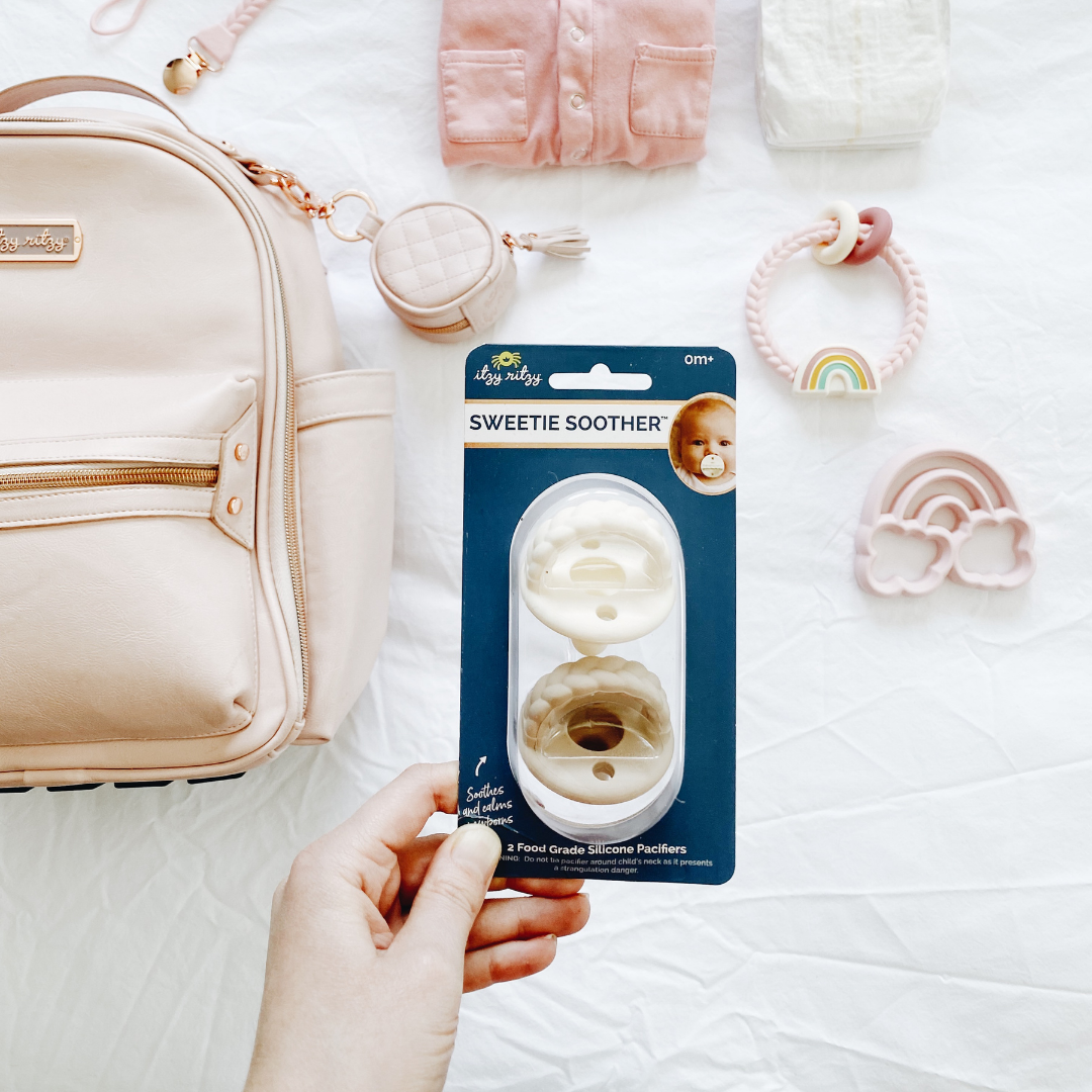 Sweetie Soother™ Pacifier Sets (2-pack): Toast + Buttercream Braids