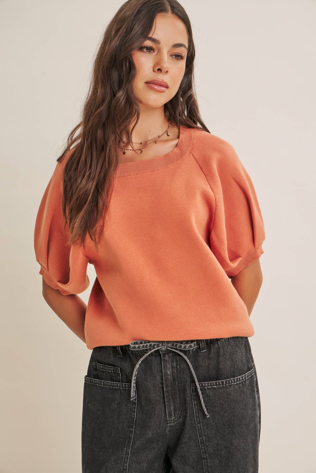 MALLORY SWEATER, ORANGE
