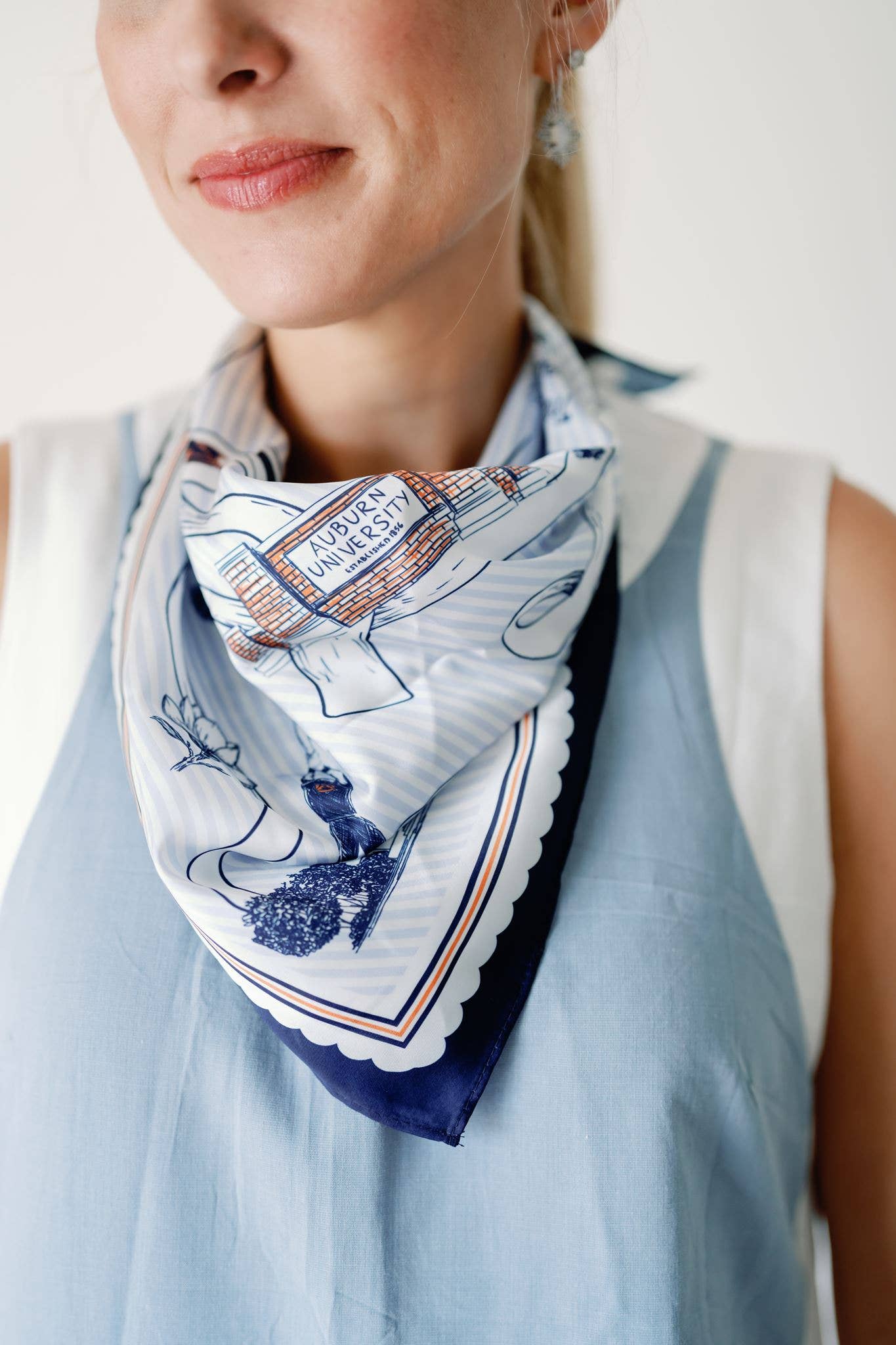Auburn University Striped Silk Scarf