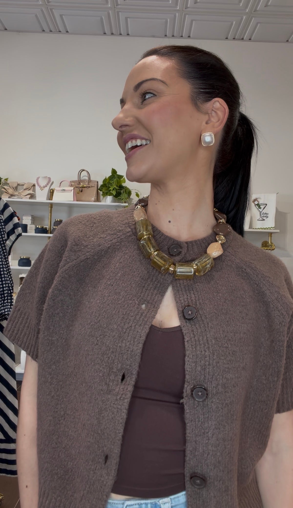 Olivia Necklace, Brown
