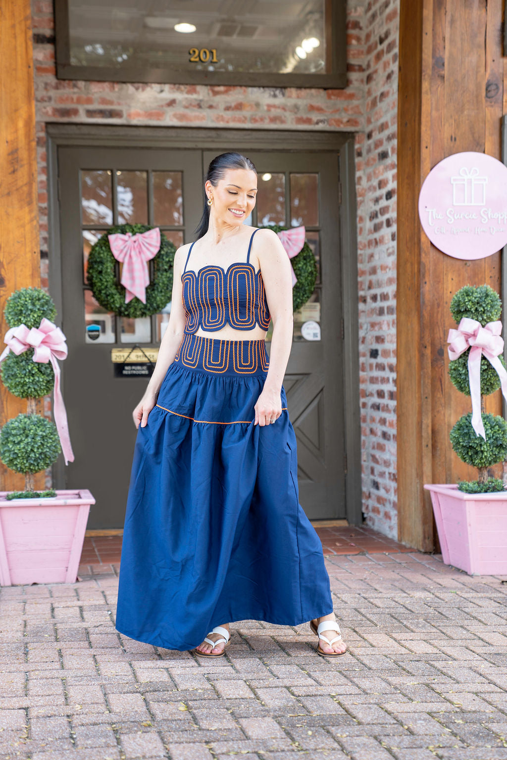 The Lucy Set, NAVY/ORANGE