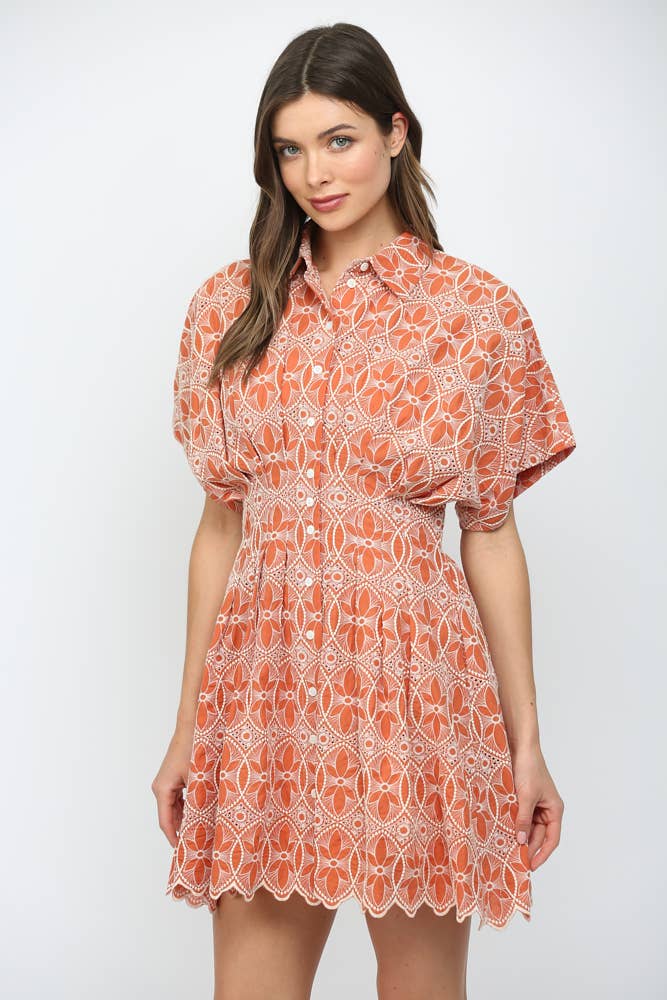 ON THE PROWL SCALLOPED HEM DRESS