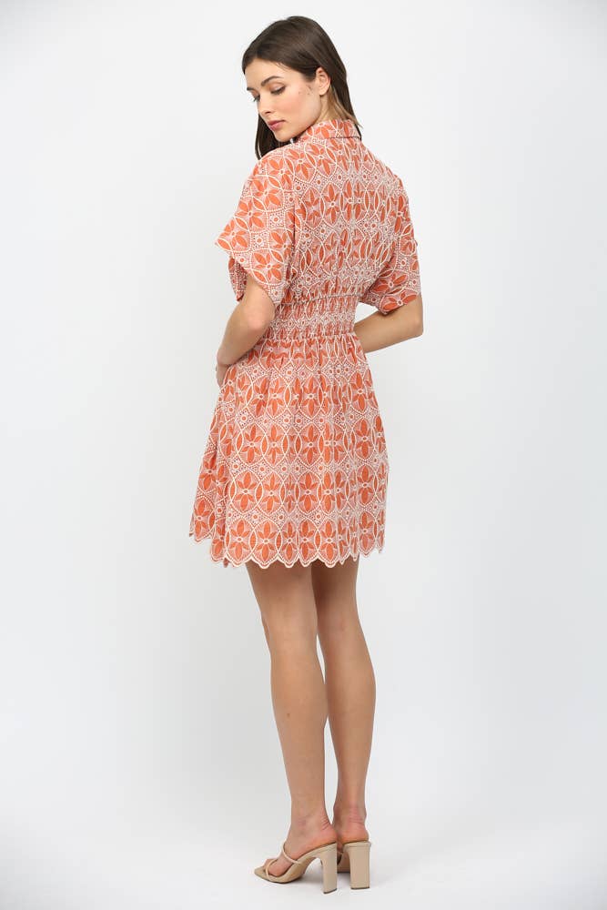 ON THE PROWL SCALLOPED HEM DRESS