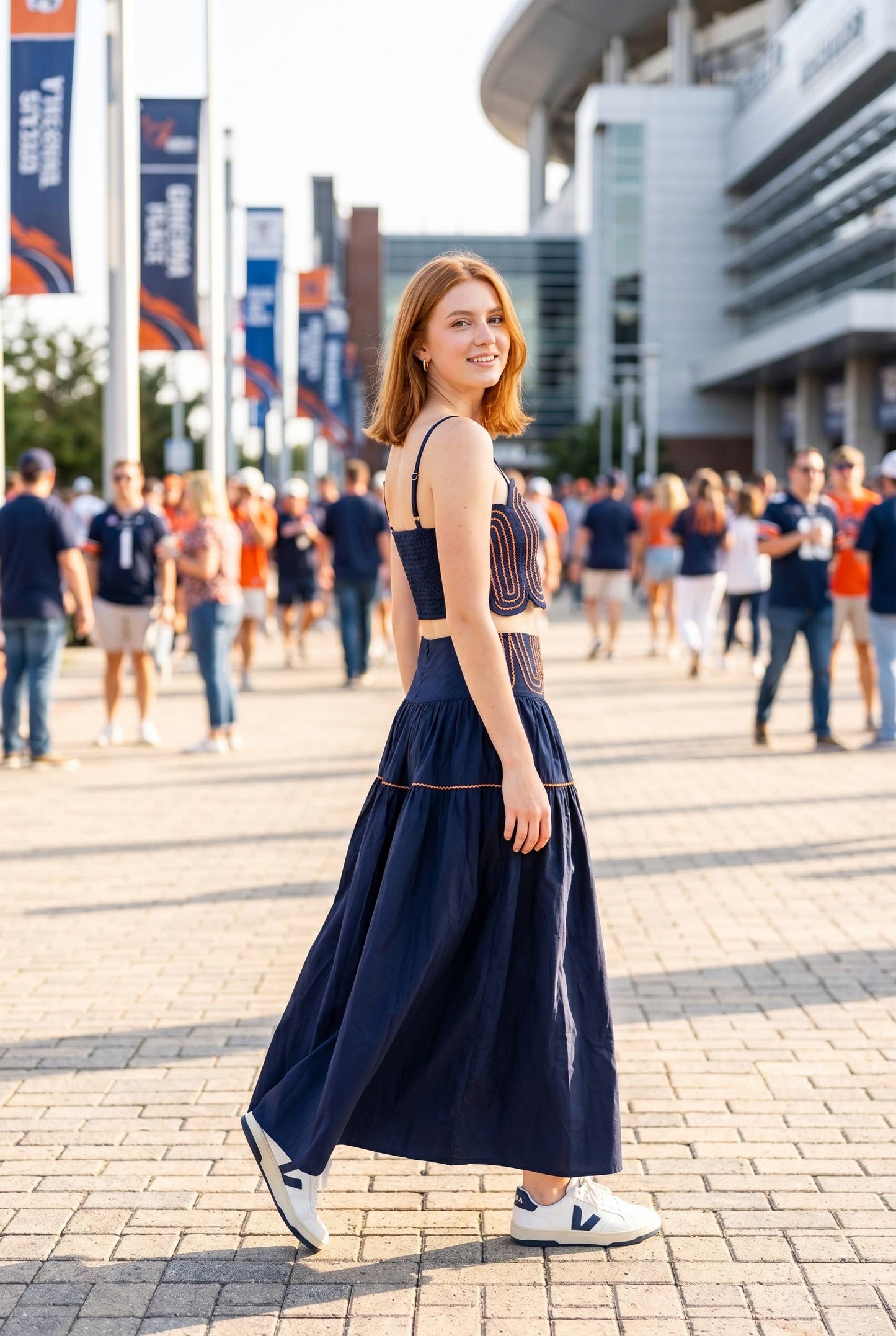 The Lucy Set, NAVY/ORANGE