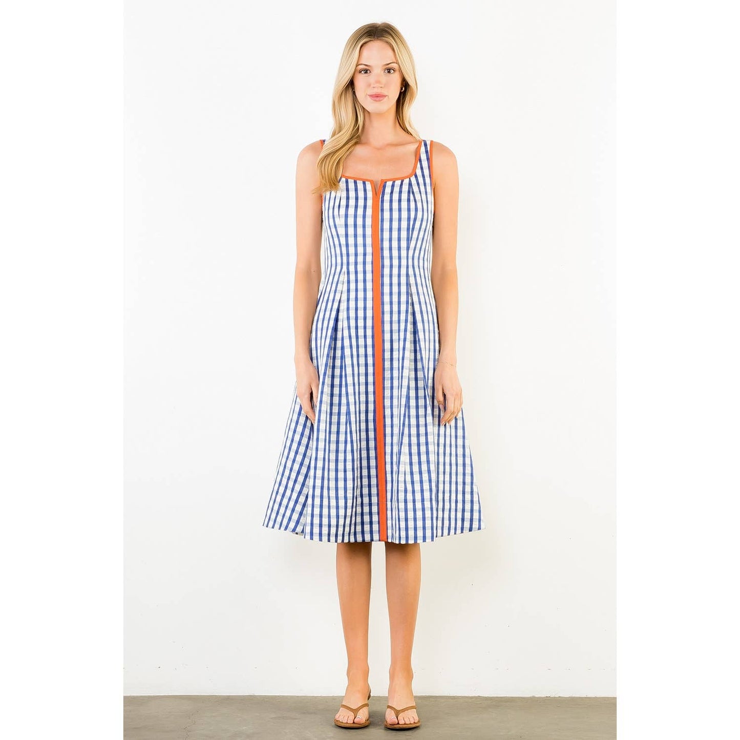 Anna Brooks Gingham Midi Dress