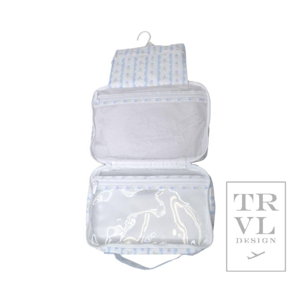 Hanging Toiletry Bag - Ribbon Floral Blue