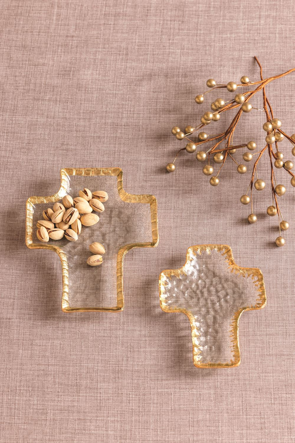 Glass Cross Tidbit Tray (set of 2)
