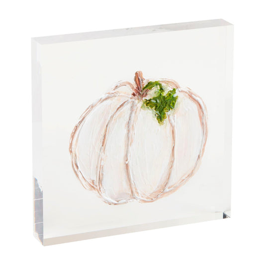 Acrylic Pumpkin Plaque, Cream