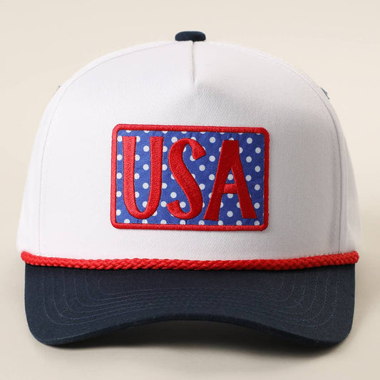 Made In The USA Embroidered Patch Two Tone Rope Trucker Hat