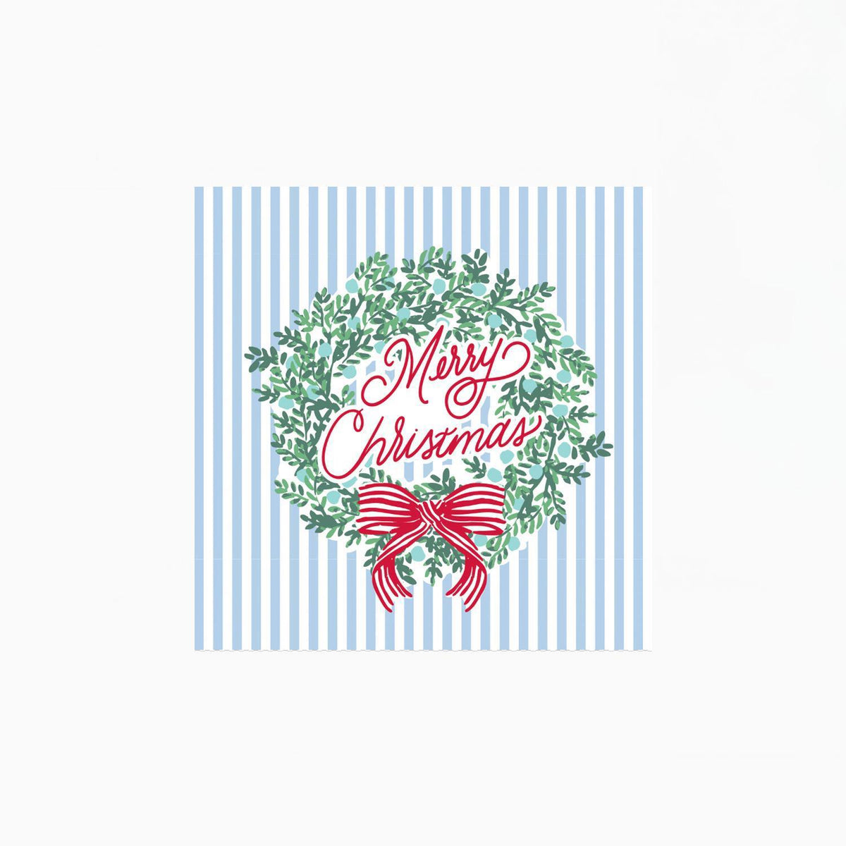Wreath and Ribbon Cocktail Napkins