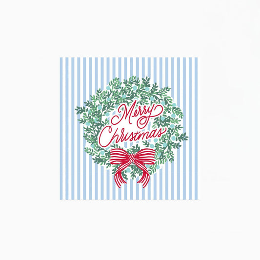 Wreath and Ribbon Cocktail Napkins