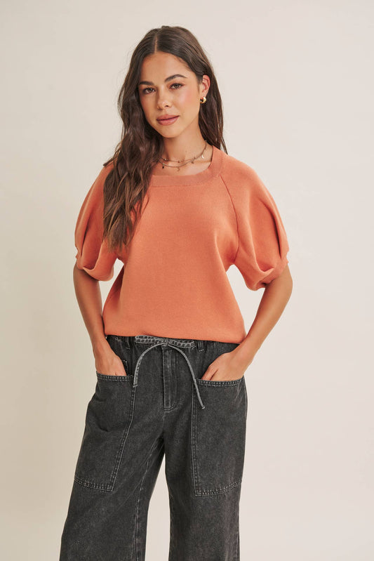 MALLORY SWEATER, ORANGE