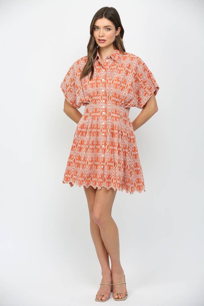 ON THE PROWL SCALLOPED HEM DRESS