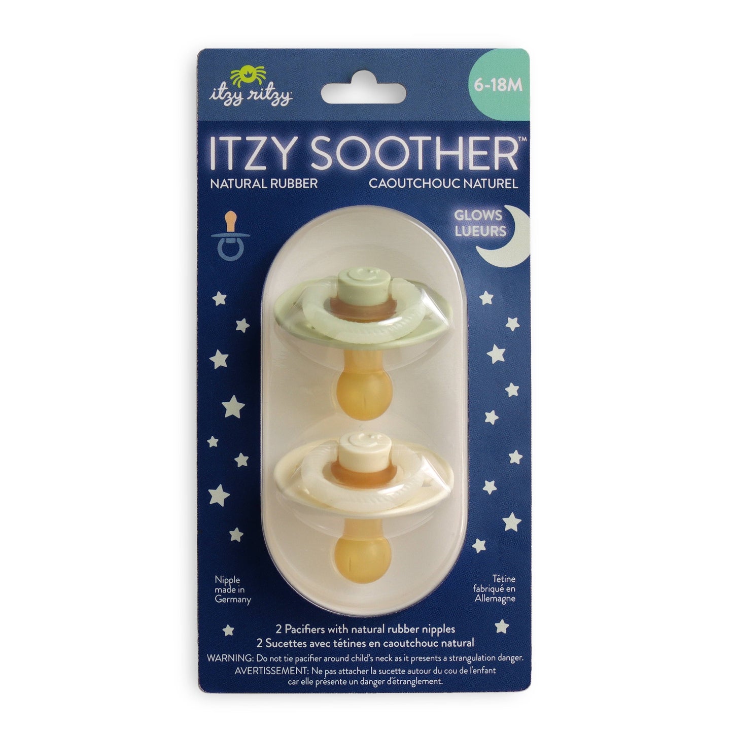 Itzy Soother™ Natural Rubber Paci Sets: Pink Bow 0-6 M