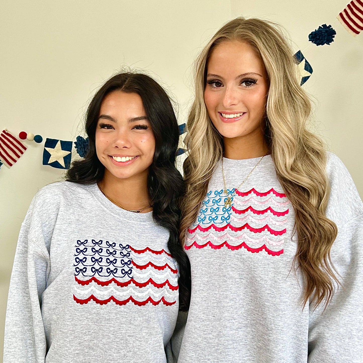USA Bow and Scallop Crewneck Sweatshirt