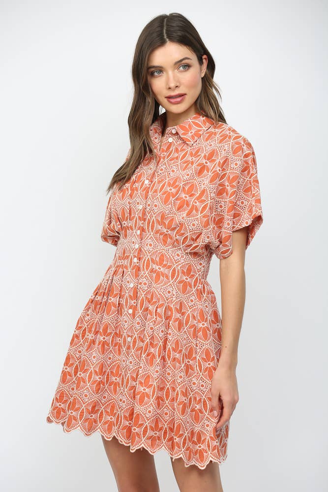 ON THE PROWL SCALLOPED HEM DRESS