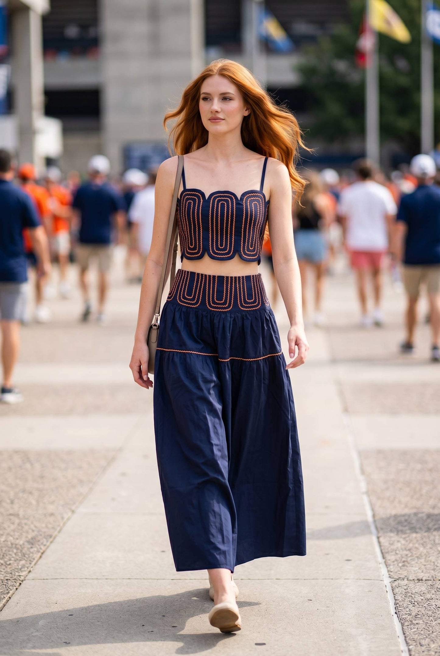 The Lucy Set, NAVY/ORANGE