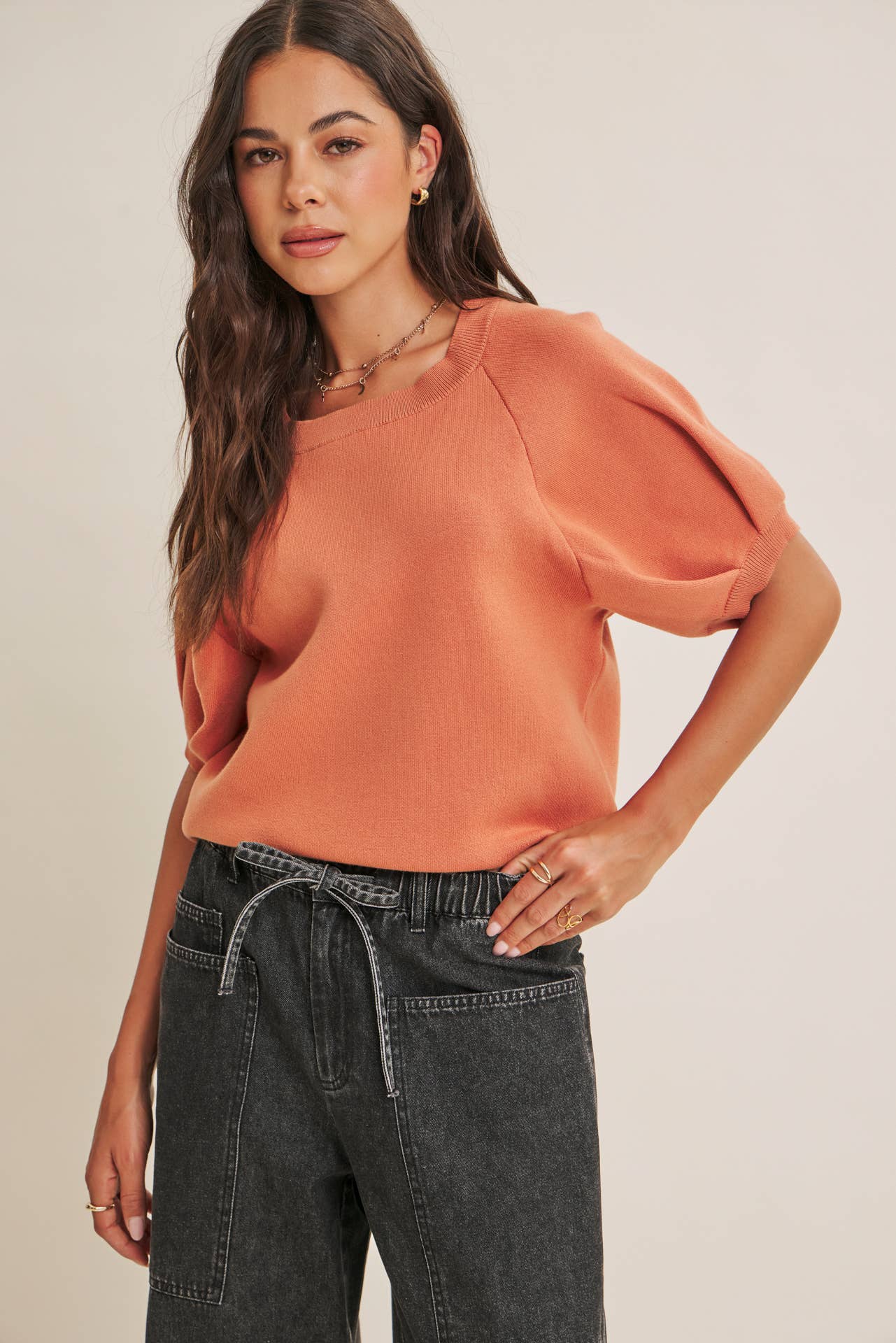 MALLORY SWEATER, ORANGE