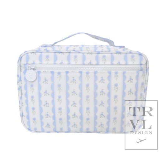 Hanging Toiletry Bag - Ribbon Floral Blue
