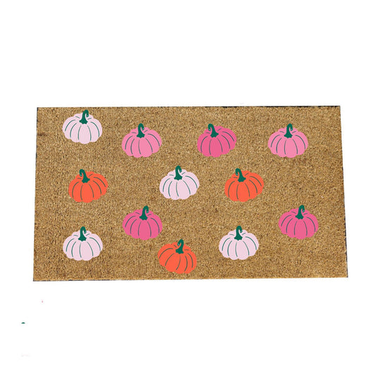 Pink Pumpkins Door Mat