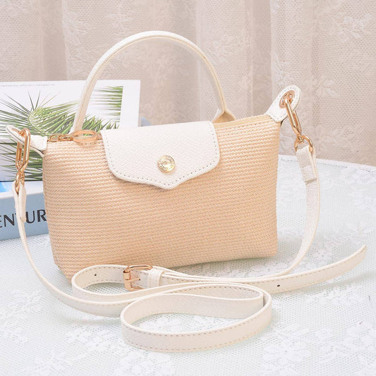 Lacey Straw Mini Crossbody Bag: White