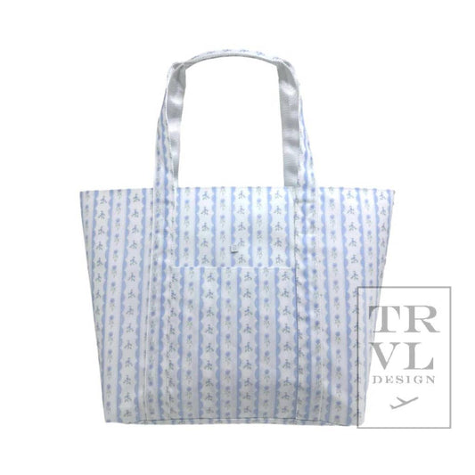 Jumbo Tote - Ribbon Floral Blue