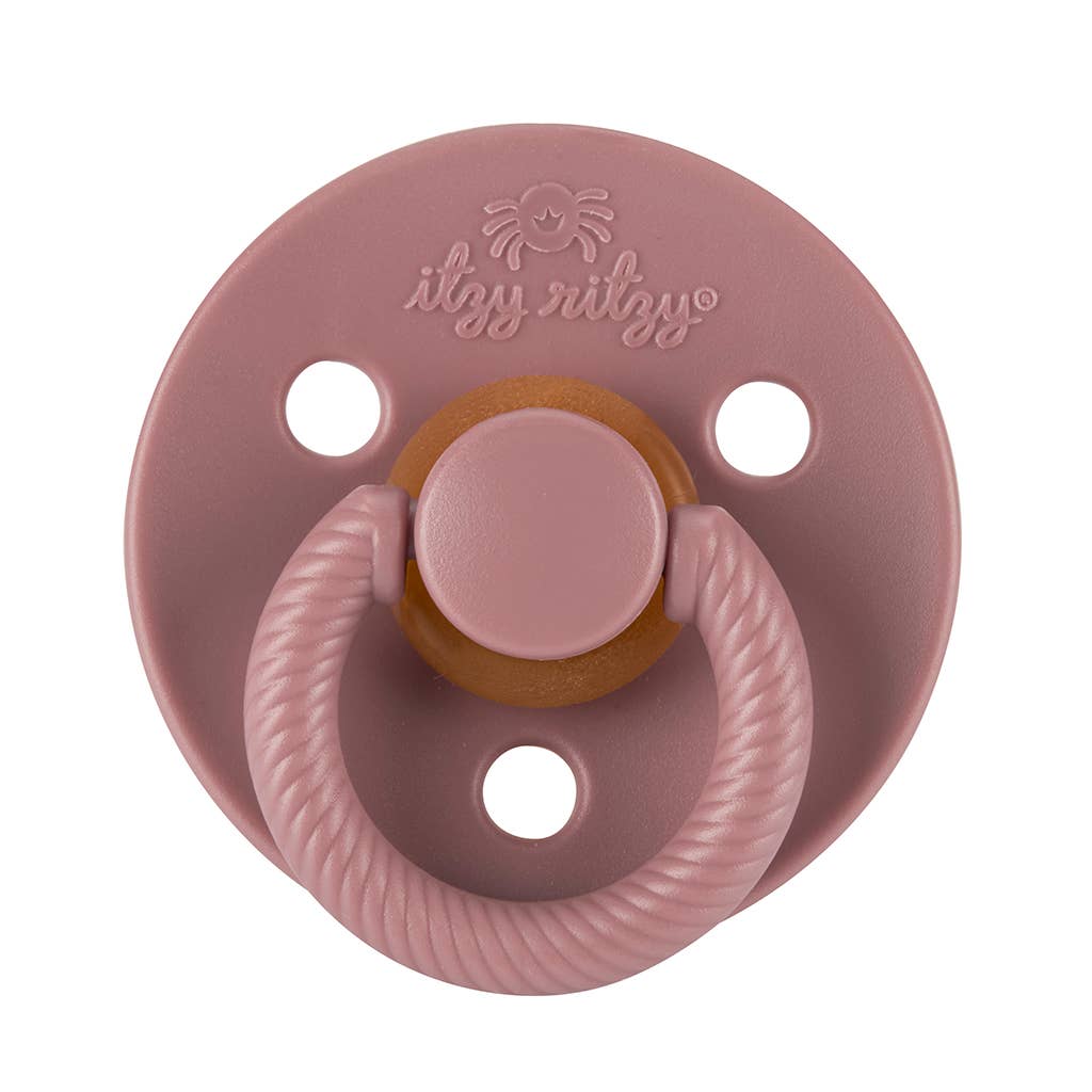 Itzy Soother™ Natural Rubber Paci Sets: Pink Bow 0-6 M