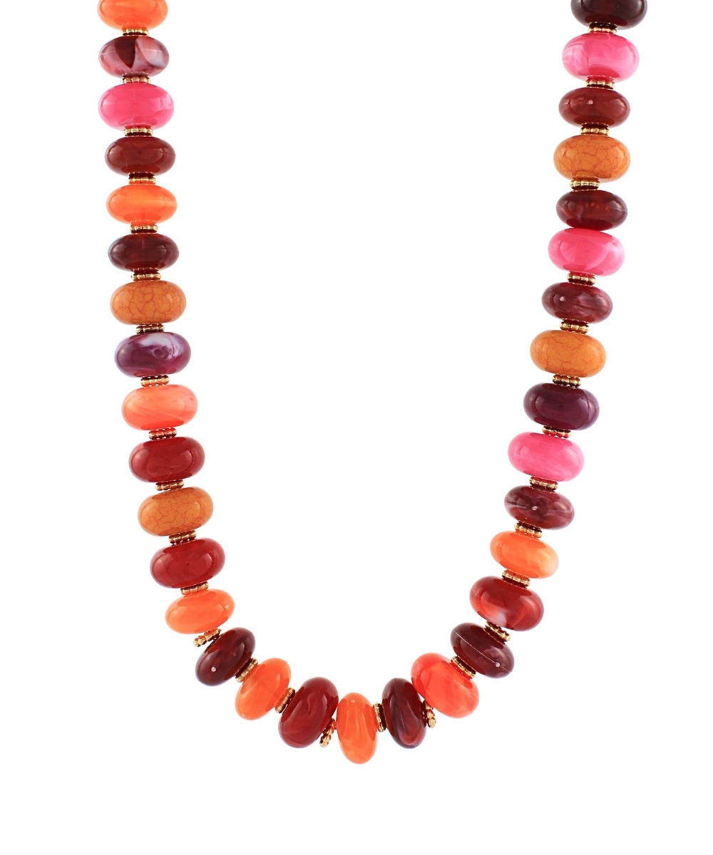 Wren Beaded Necklace, Red Multi