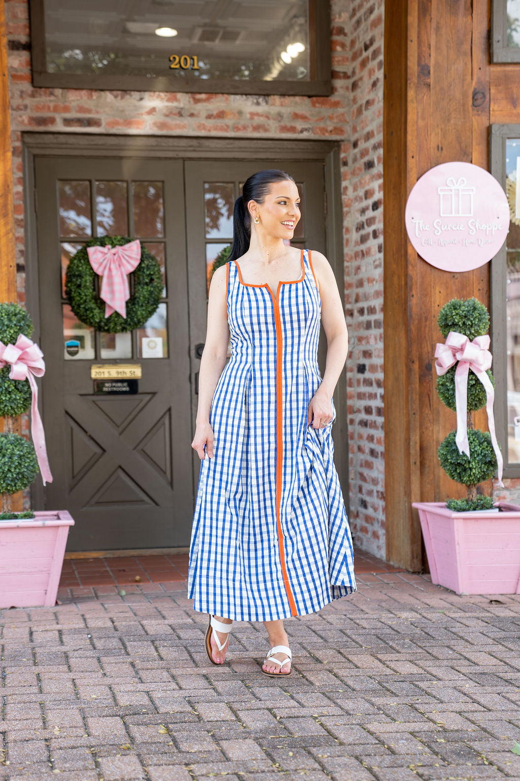 Anna Brooks Gingham Midi Dress