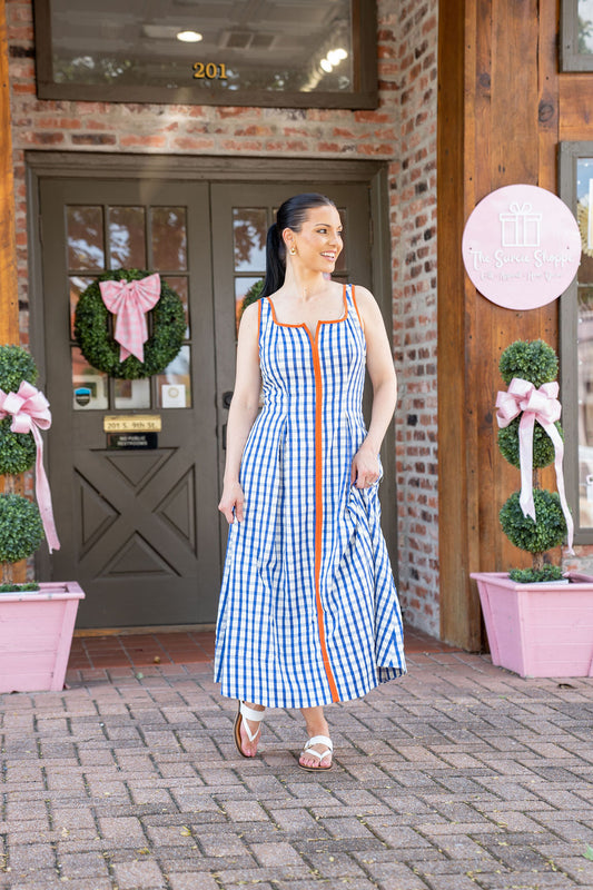 Anna Brooks Gingham Midi Dress