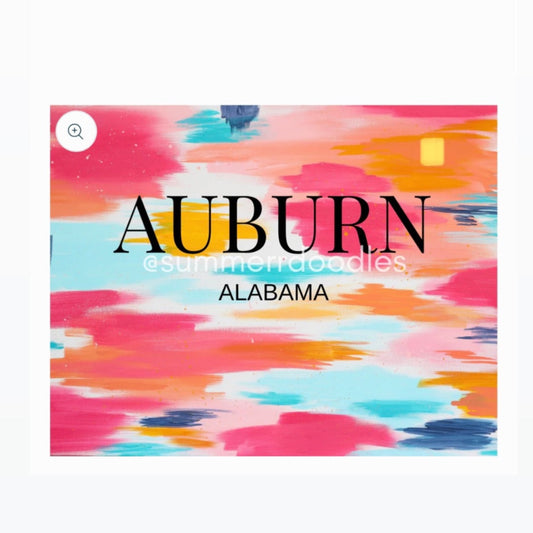 Auburn, AL Watercolor Print