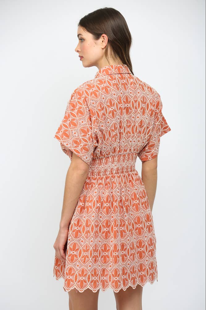 ON THE PROWL SCALLOPED HEM DRESS