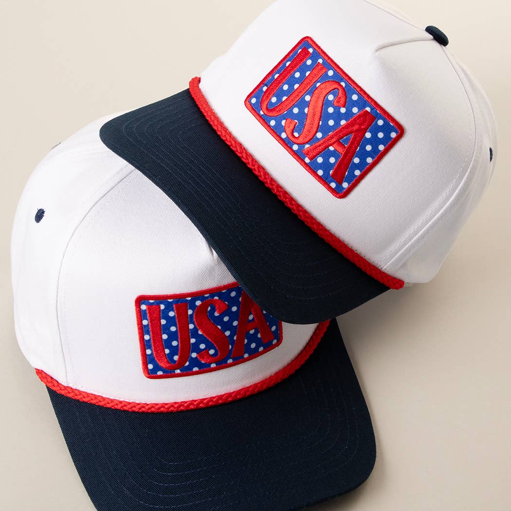 Made In The USA Embroidered Patch Two Tone Rope Trucker Hat