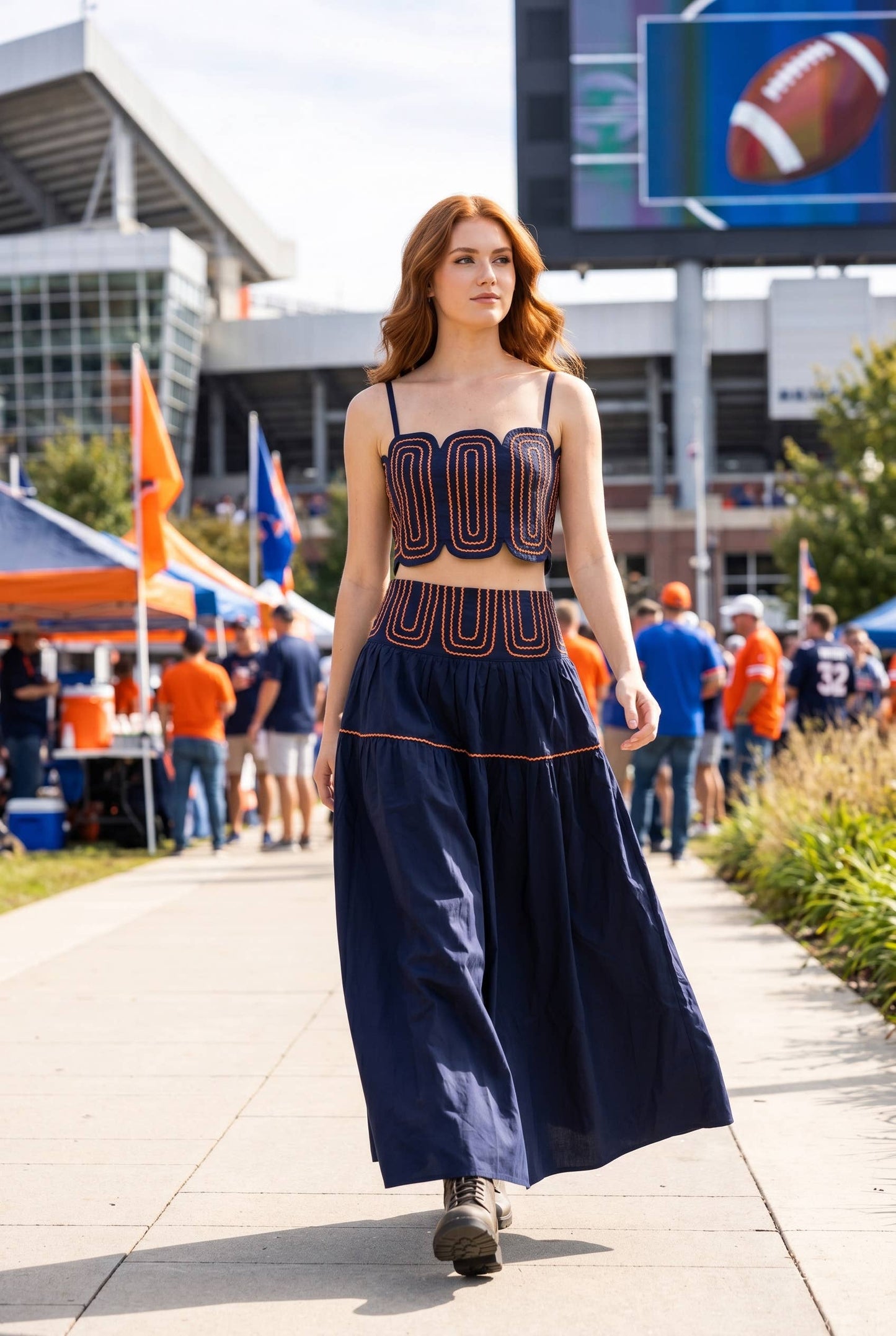 The Lucy Set, NAVY/ORANGE