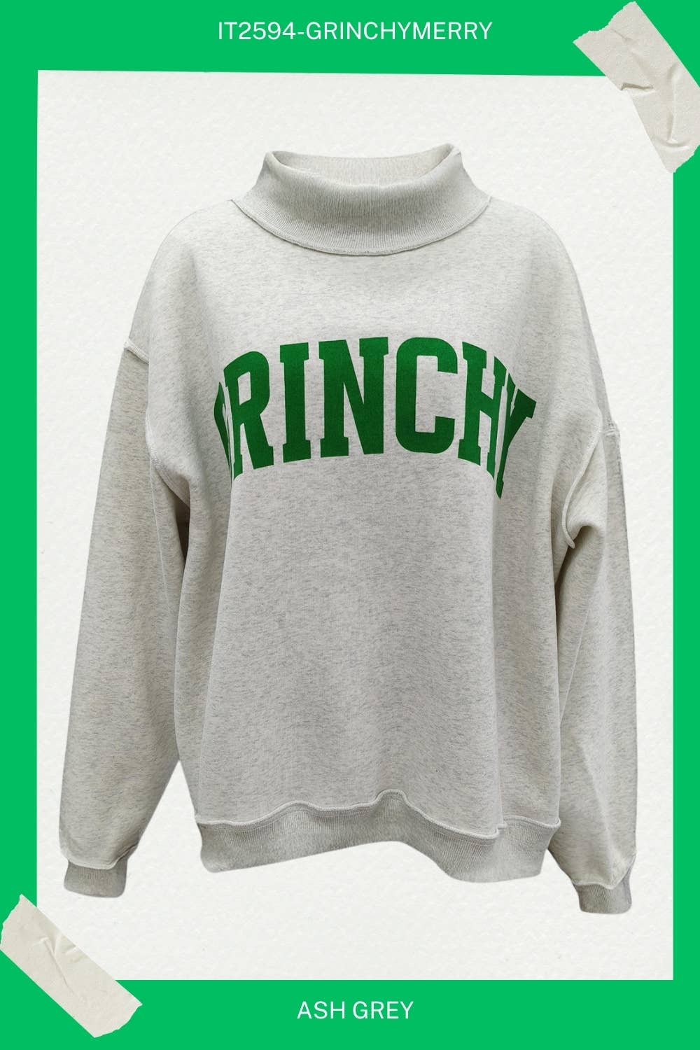 GRINCHY & MERRY Reversible Mock Neck Sweatshirt