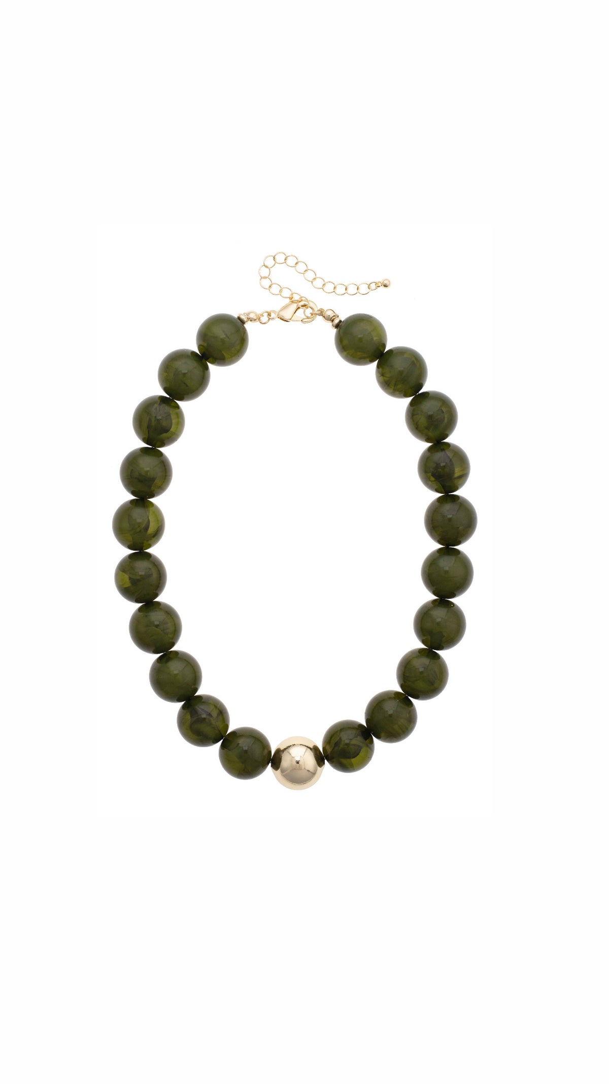 Marjorie Beaded Necklace: Dark Green