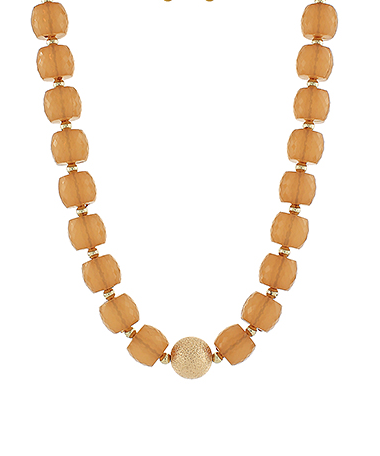 Carson Beaded Necklace, Maple