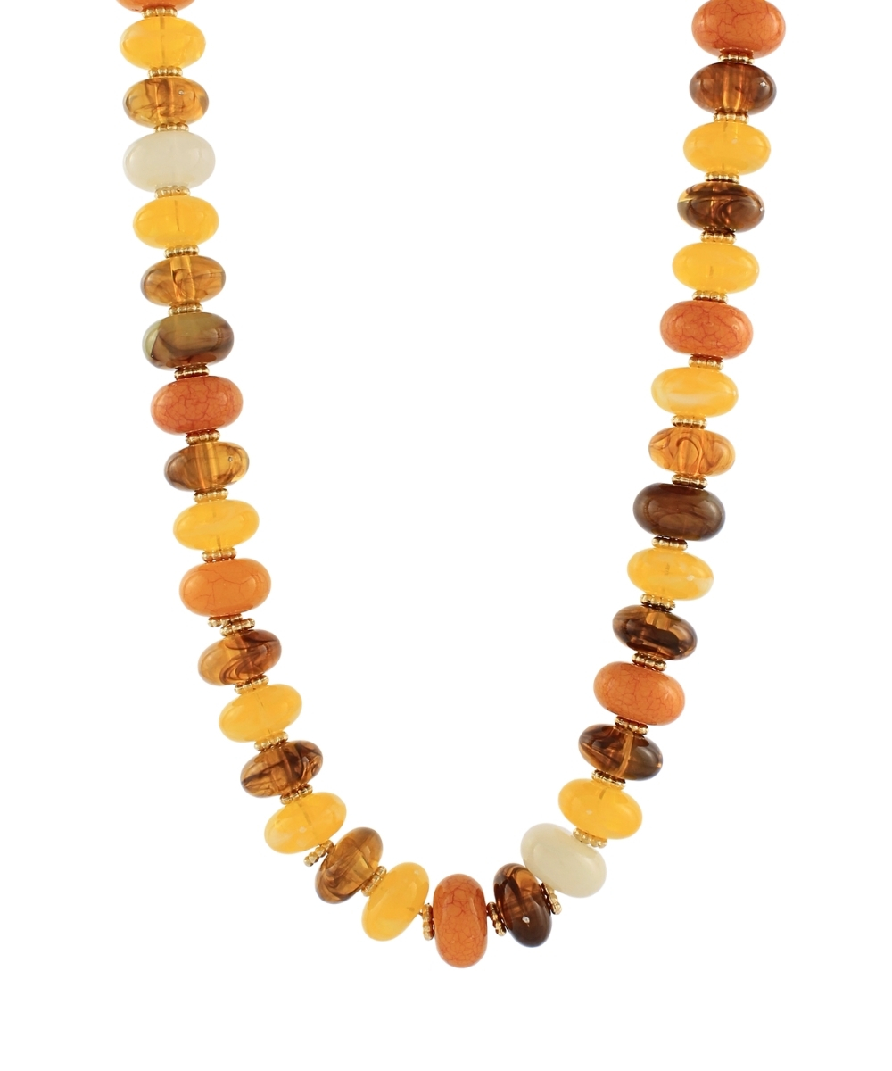 Wren Beaded Necklace, Brown Multi