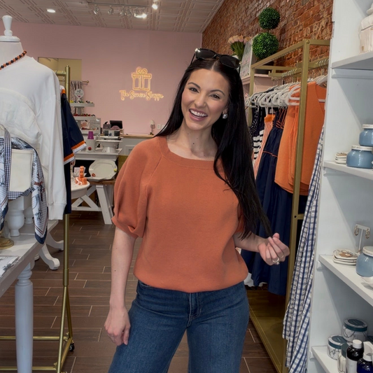 MALLORY SWEATER, ORANGE