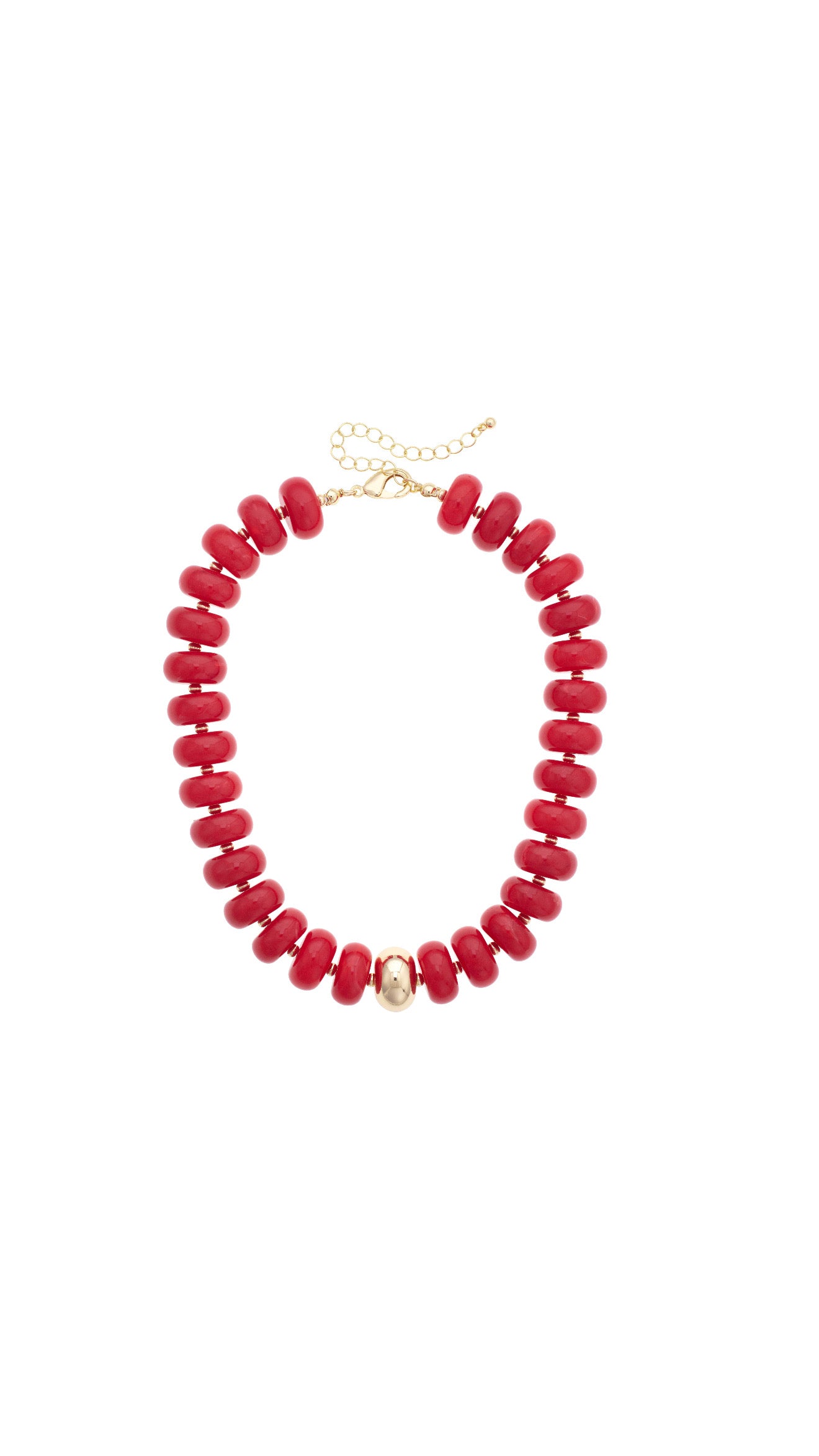 San Sebastián Beaded Resin Necklace: Red