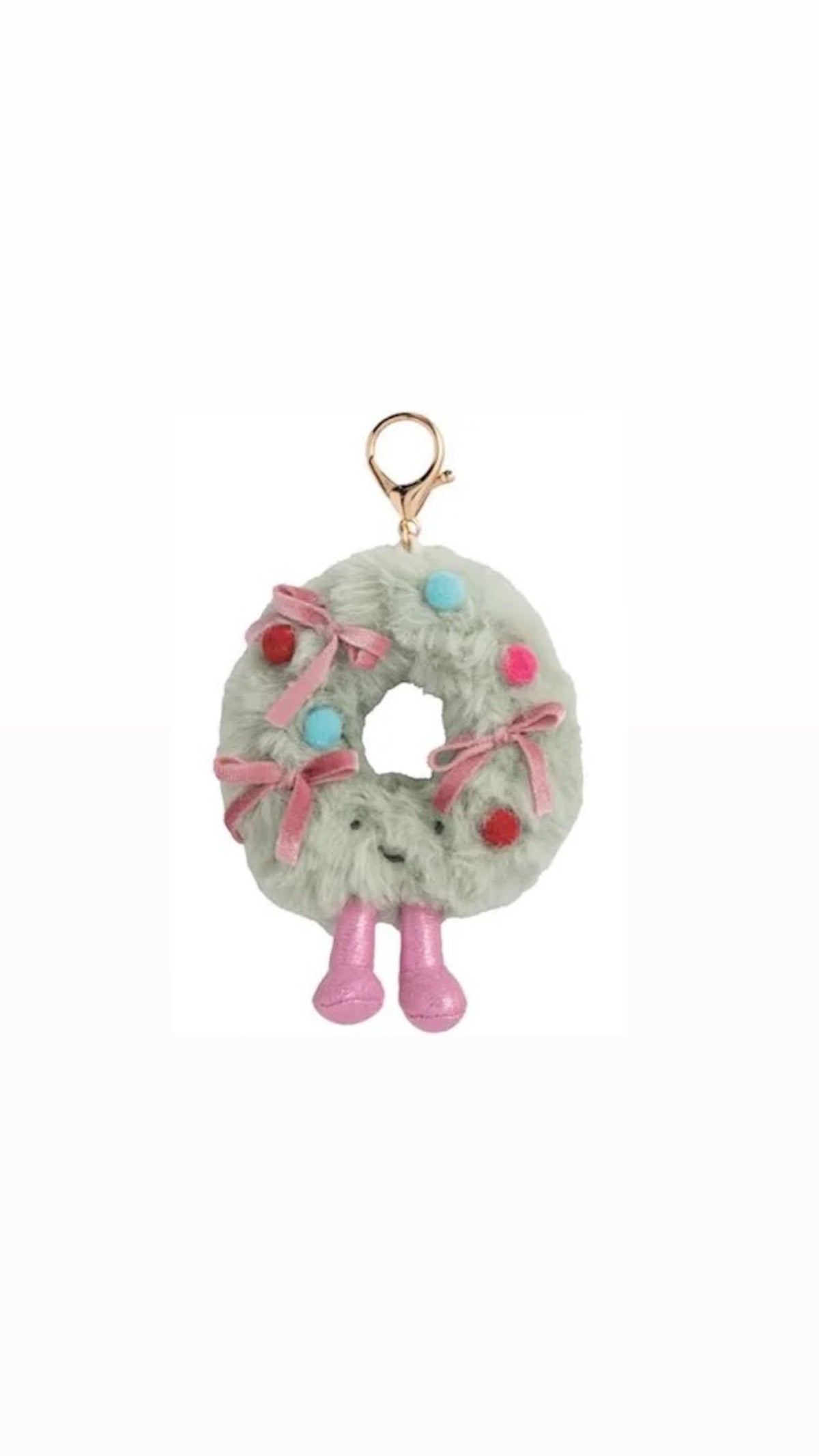 Holiday Plush Bag Charm, Wreath