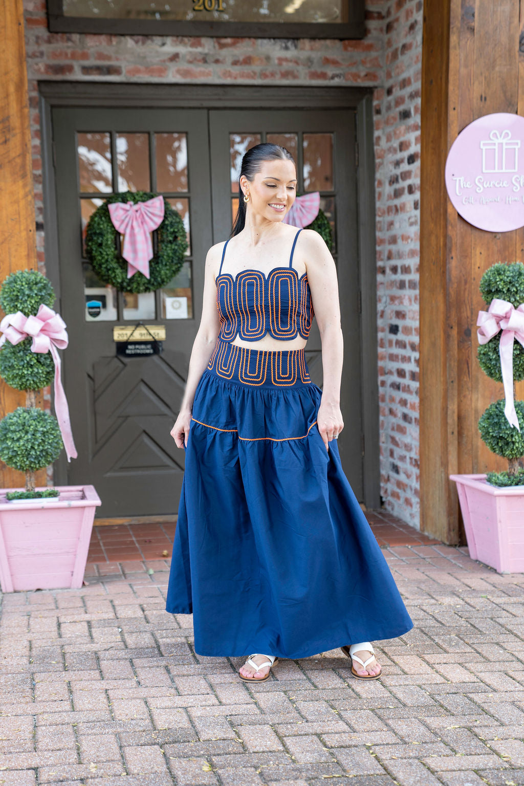 The Lucy Set, NAVY/ORANGE