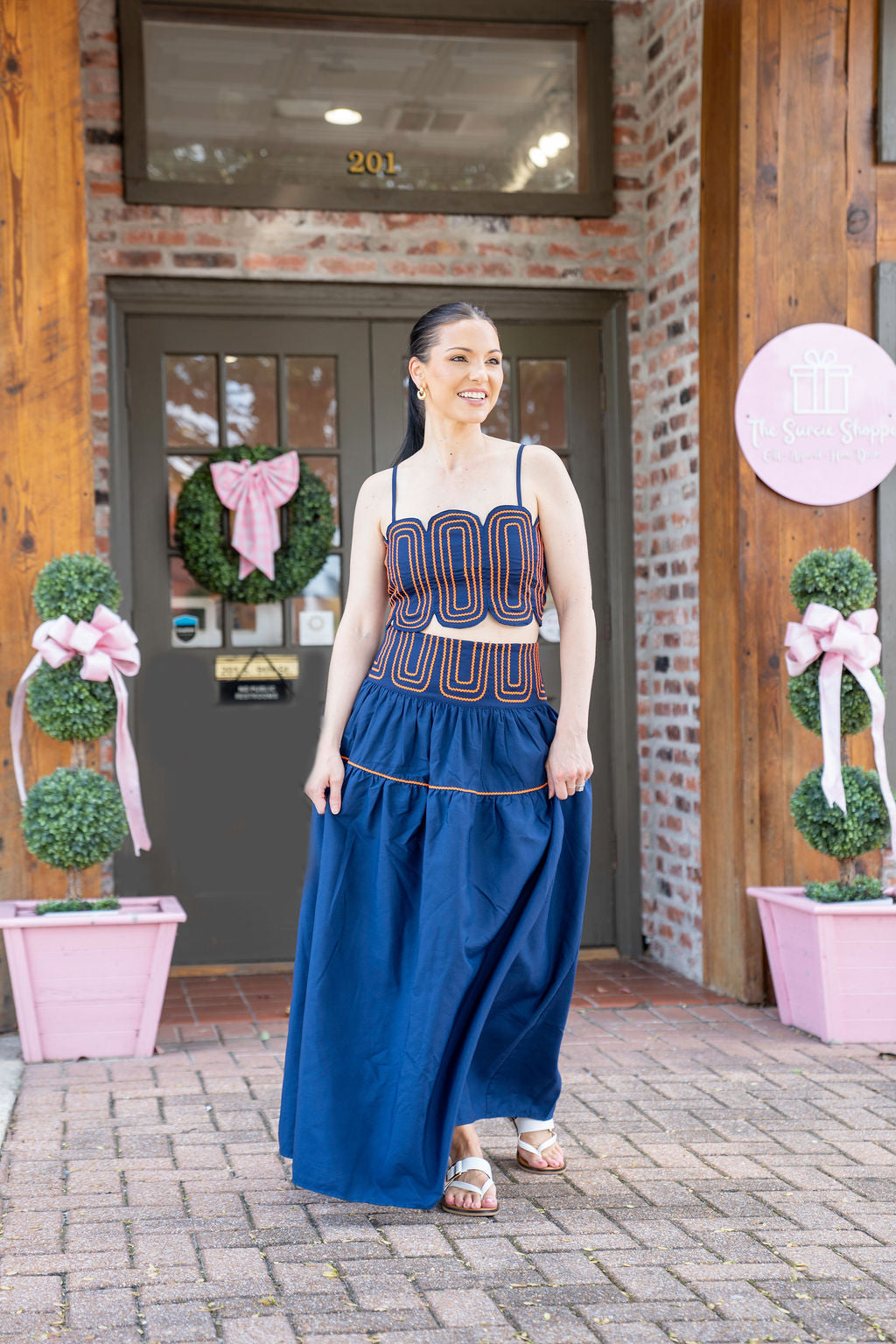 The Lucy Set, NAVY/ORANGE