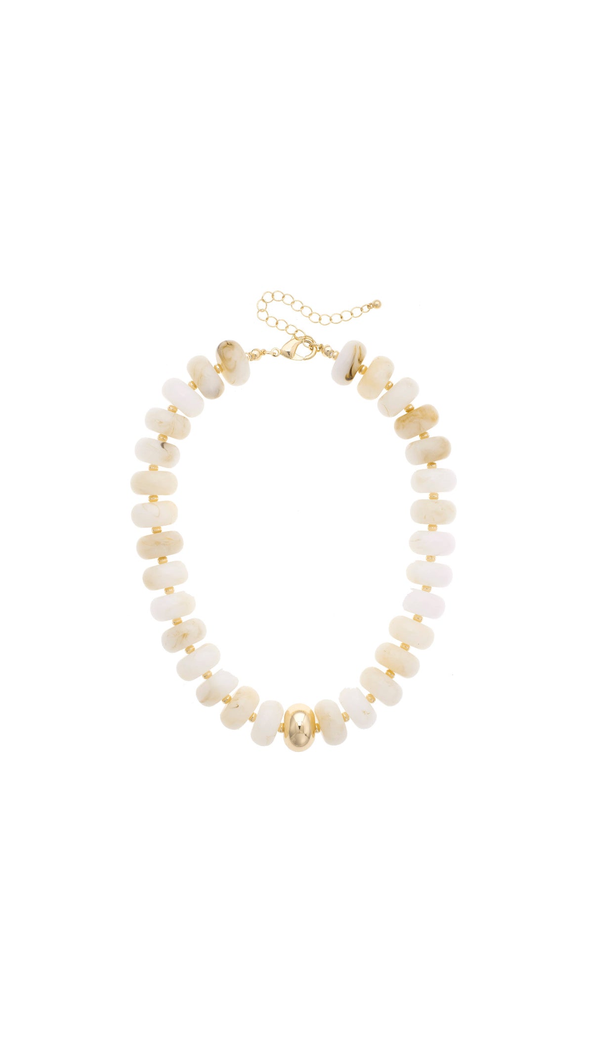 San Sebastián Beaded Resin Necklace: White